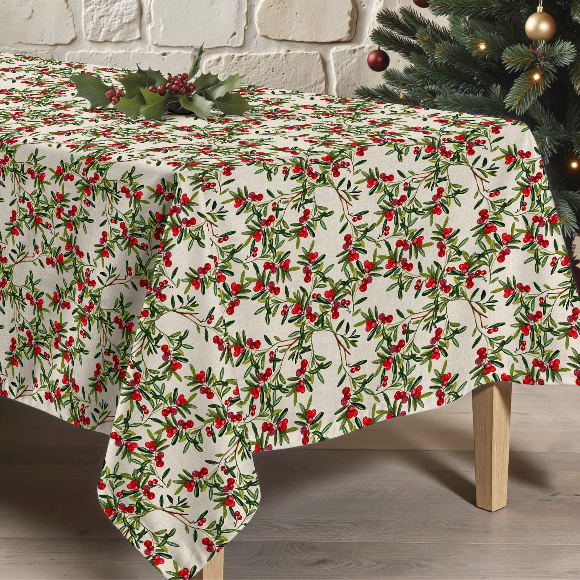 Nappe antitache Feuilles de Noël