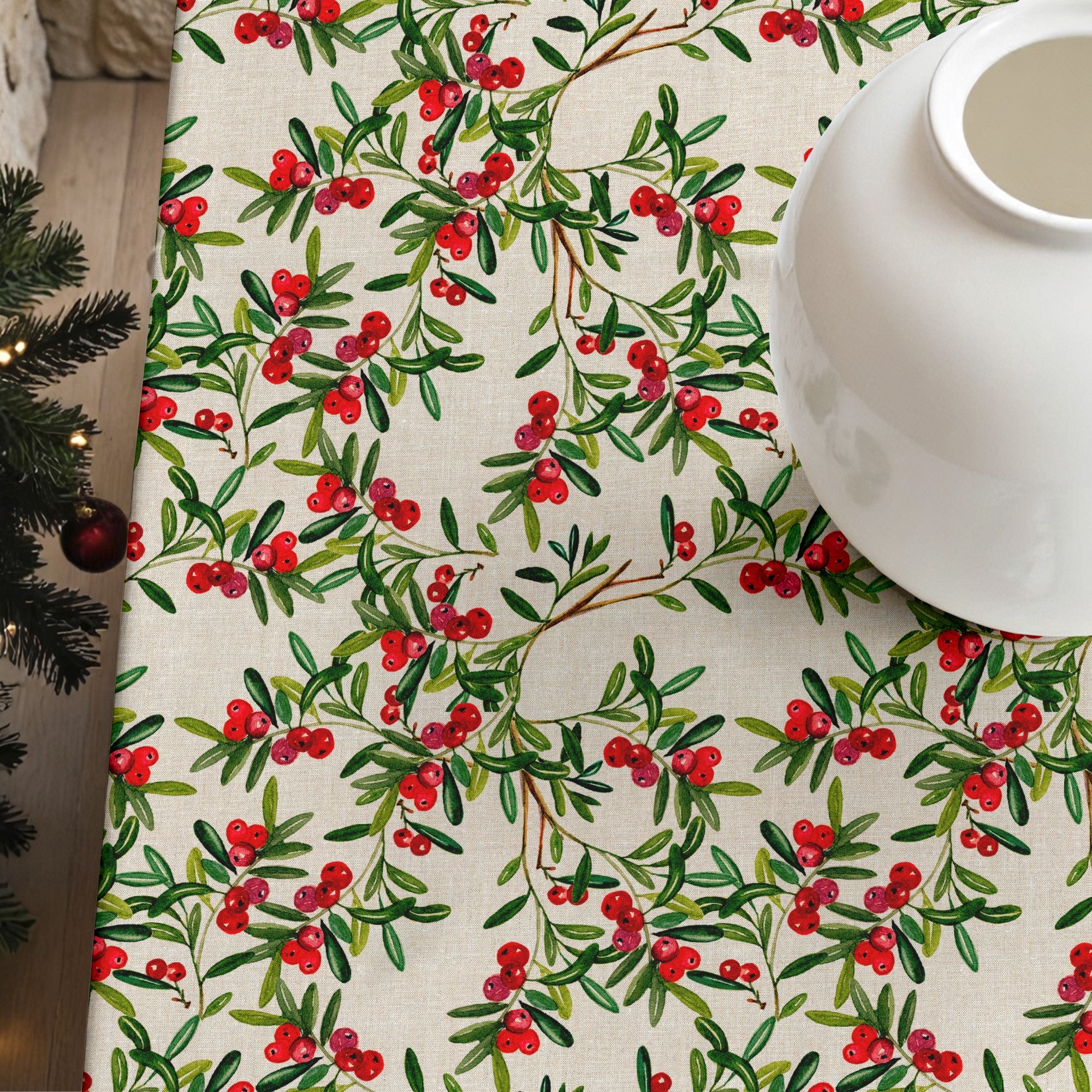 Nappe antitache Feuilles de Noël