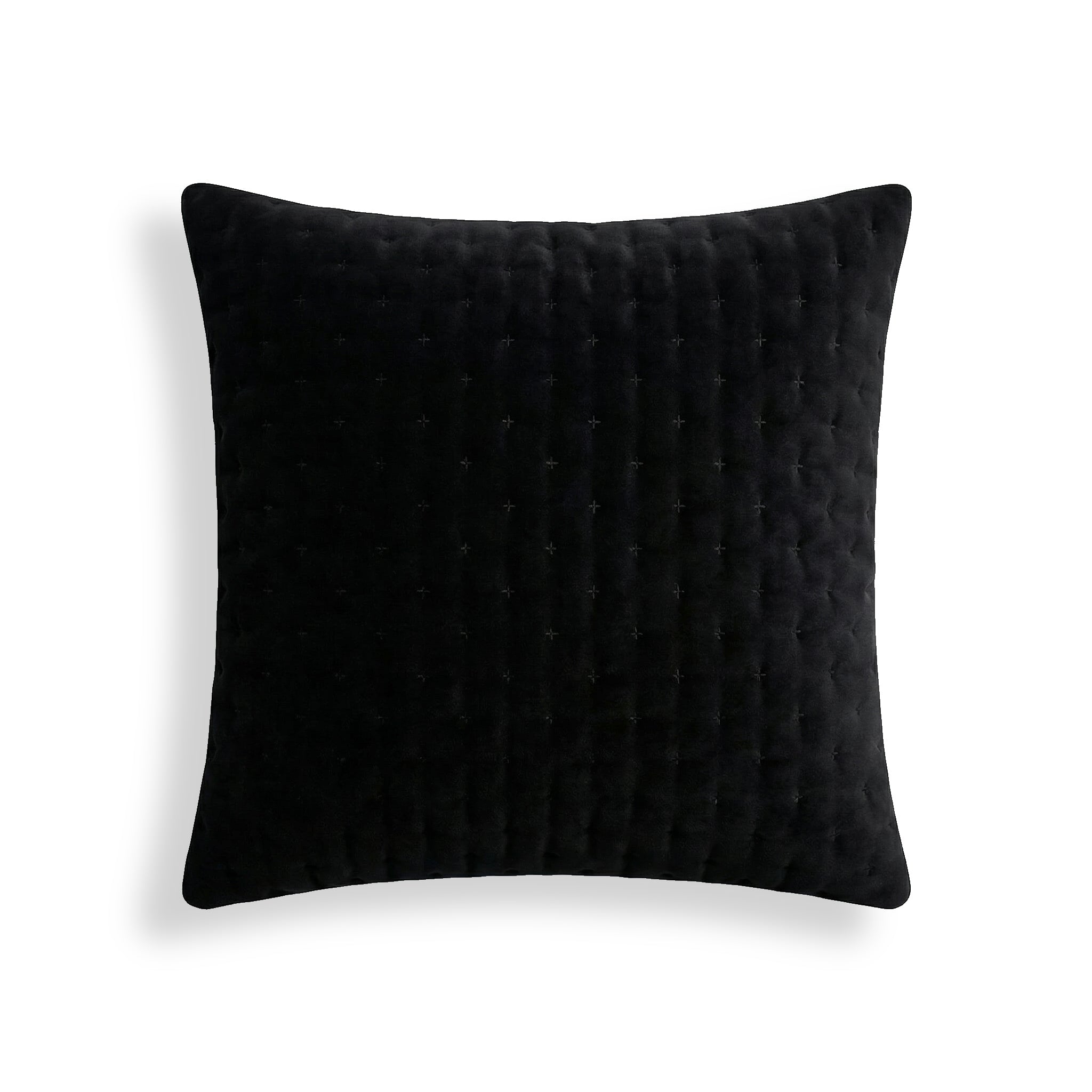 Funda de almohada lisa acolchada Black