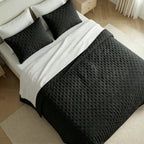 Colcha lisa acolchada Black tacto suave