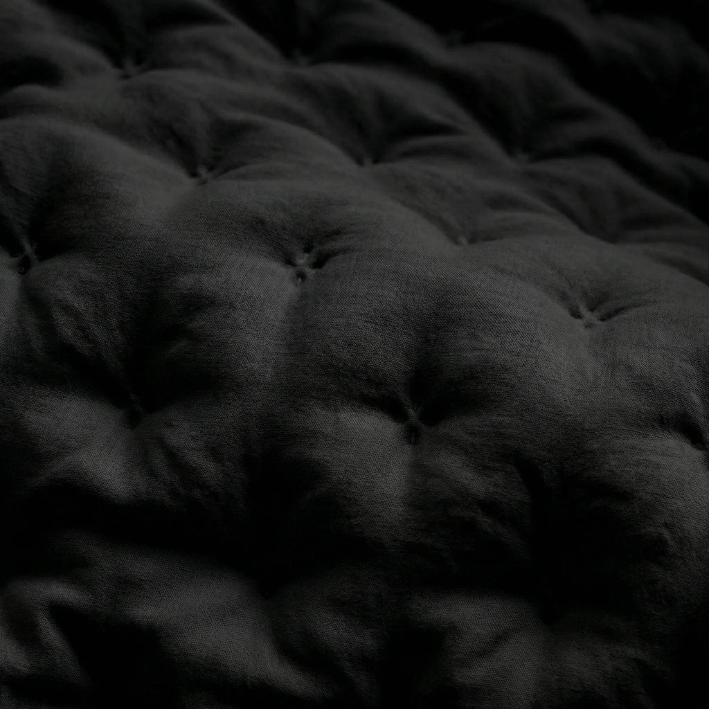 Colcha lisa acolchada Black tacto suave
