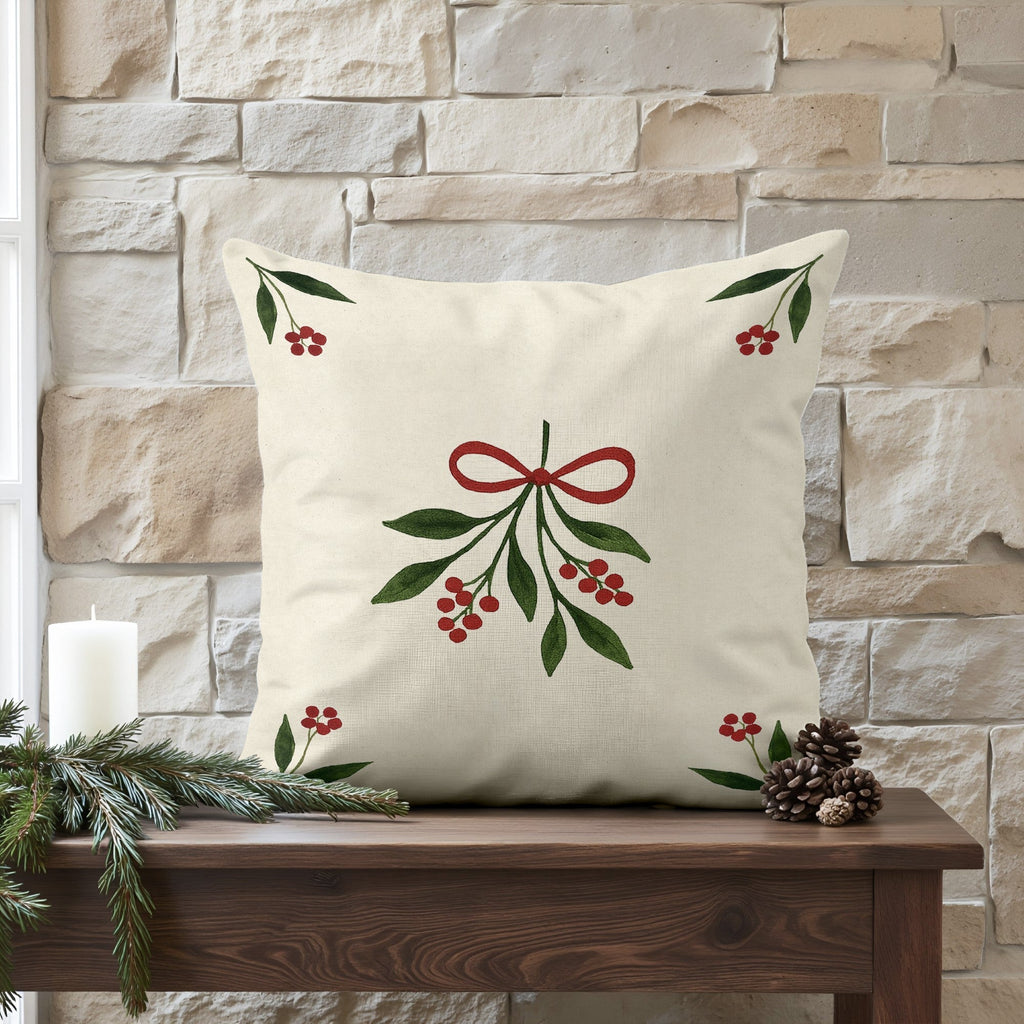 Funda de cojín 100% algodón Ramillete Muerdago A 50x50 cm