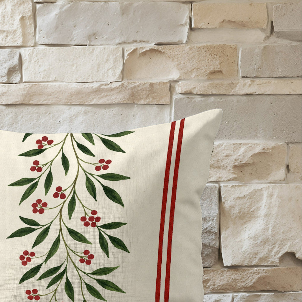 Funda de cojín 100% algodón Ramillete Muerdago C 30x50 cm