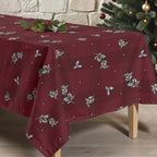 Red Christmas stain-resistant tablecloth 1