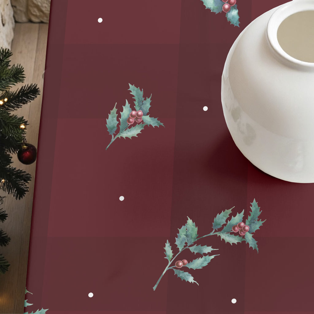 Red Christmas stain-resistant tablecloth 1