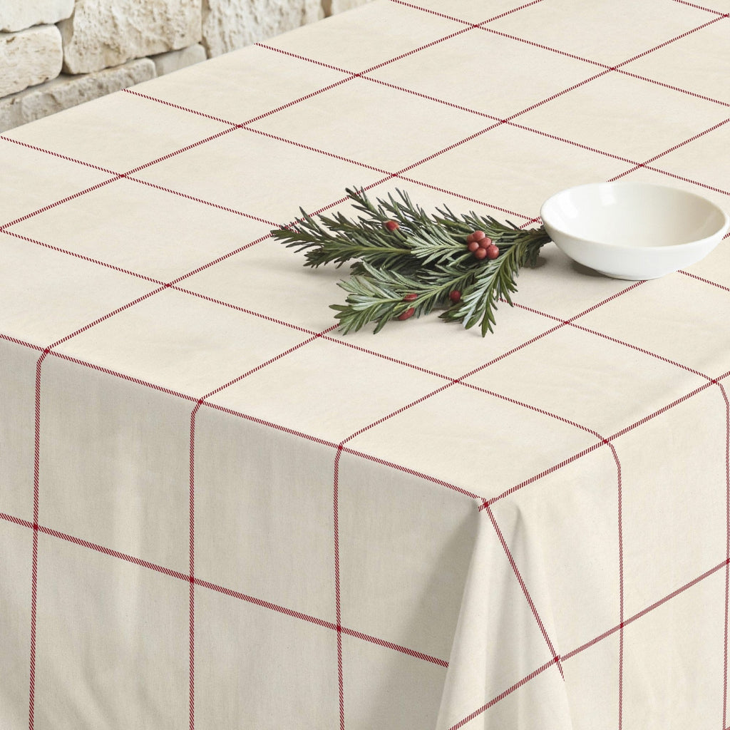 Mantel antimanchas Red windowpana 1225