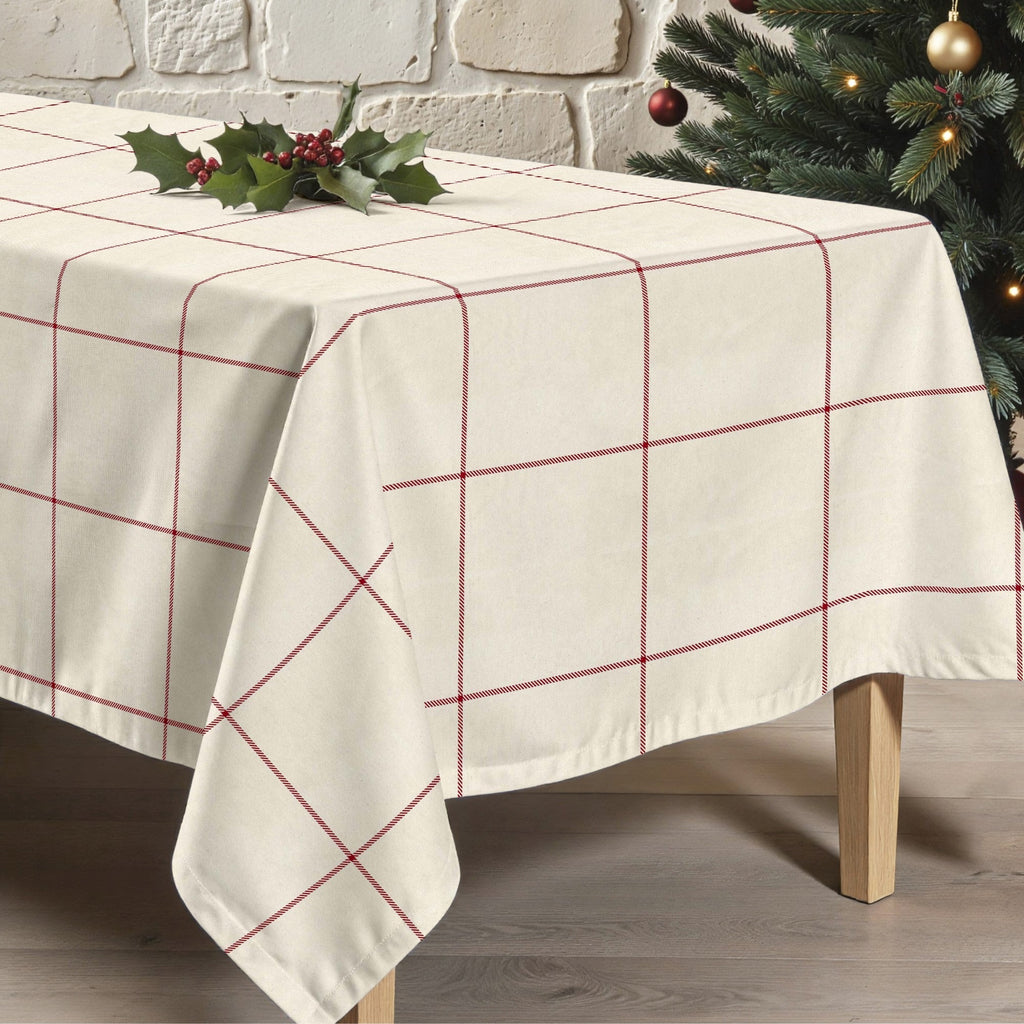 Mantel antimanchas Red windowpana 1225