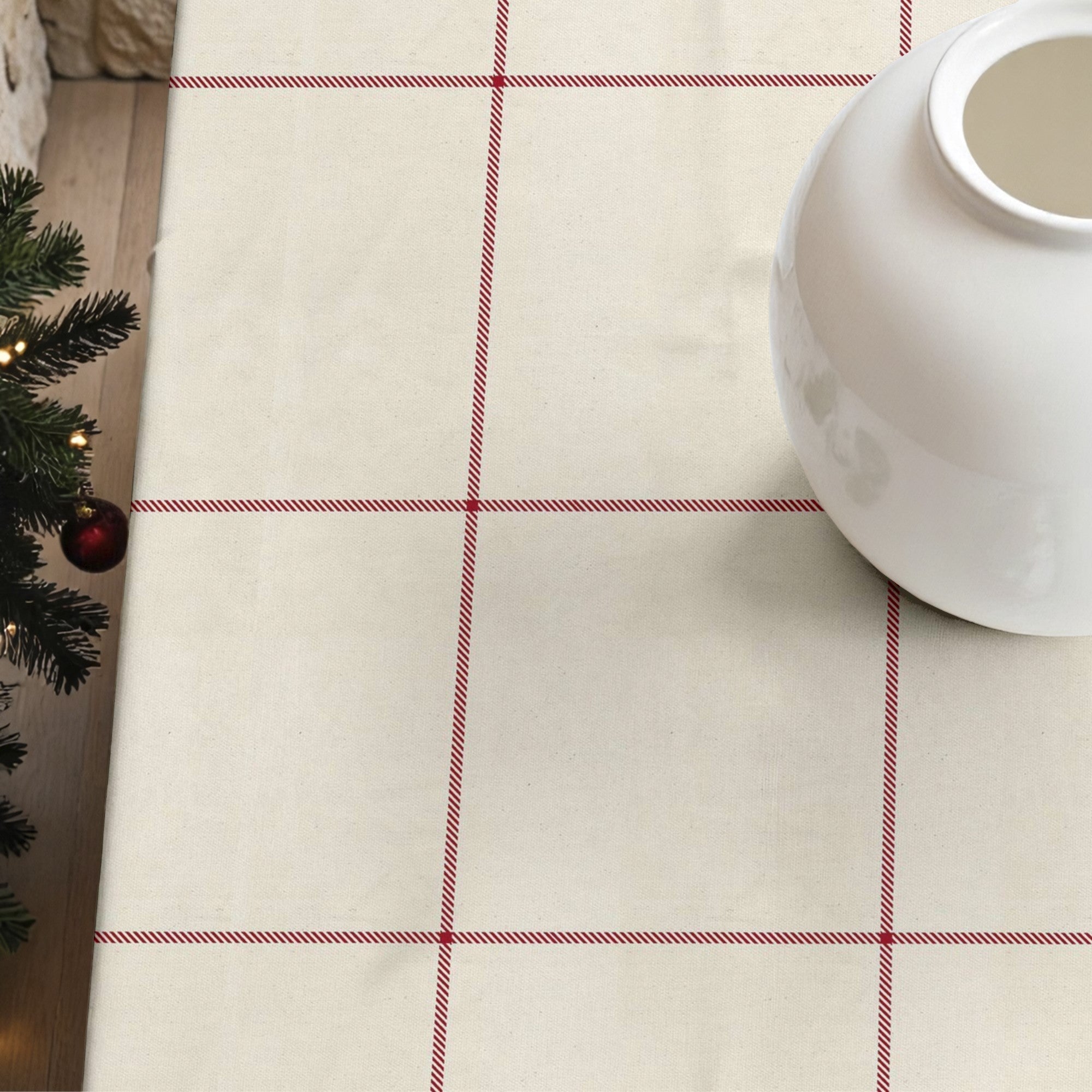 Mantel antimanchas Red windowpana 1225