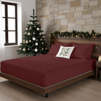 Juego de sábanas Burdeos liso 100% algodón