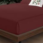 Juego de sábanas Burdeos liso 100% algodón