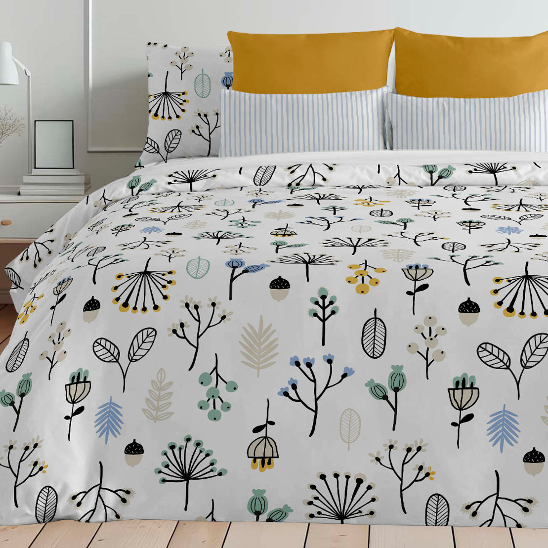 Funda nórdica con botones 100% algodón Santorini Mint