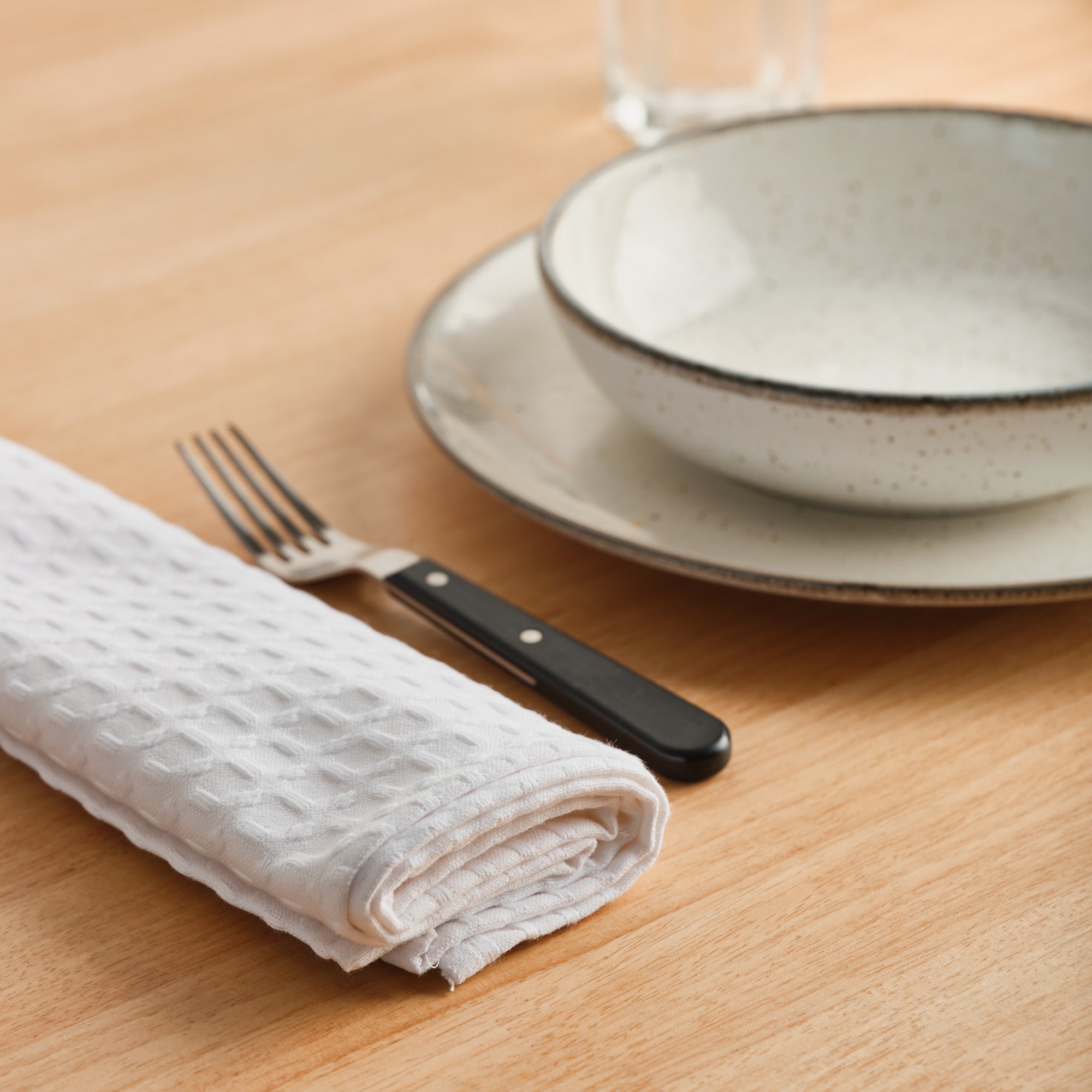 Pack of 2 White Waffle Napkins 45x45 cm