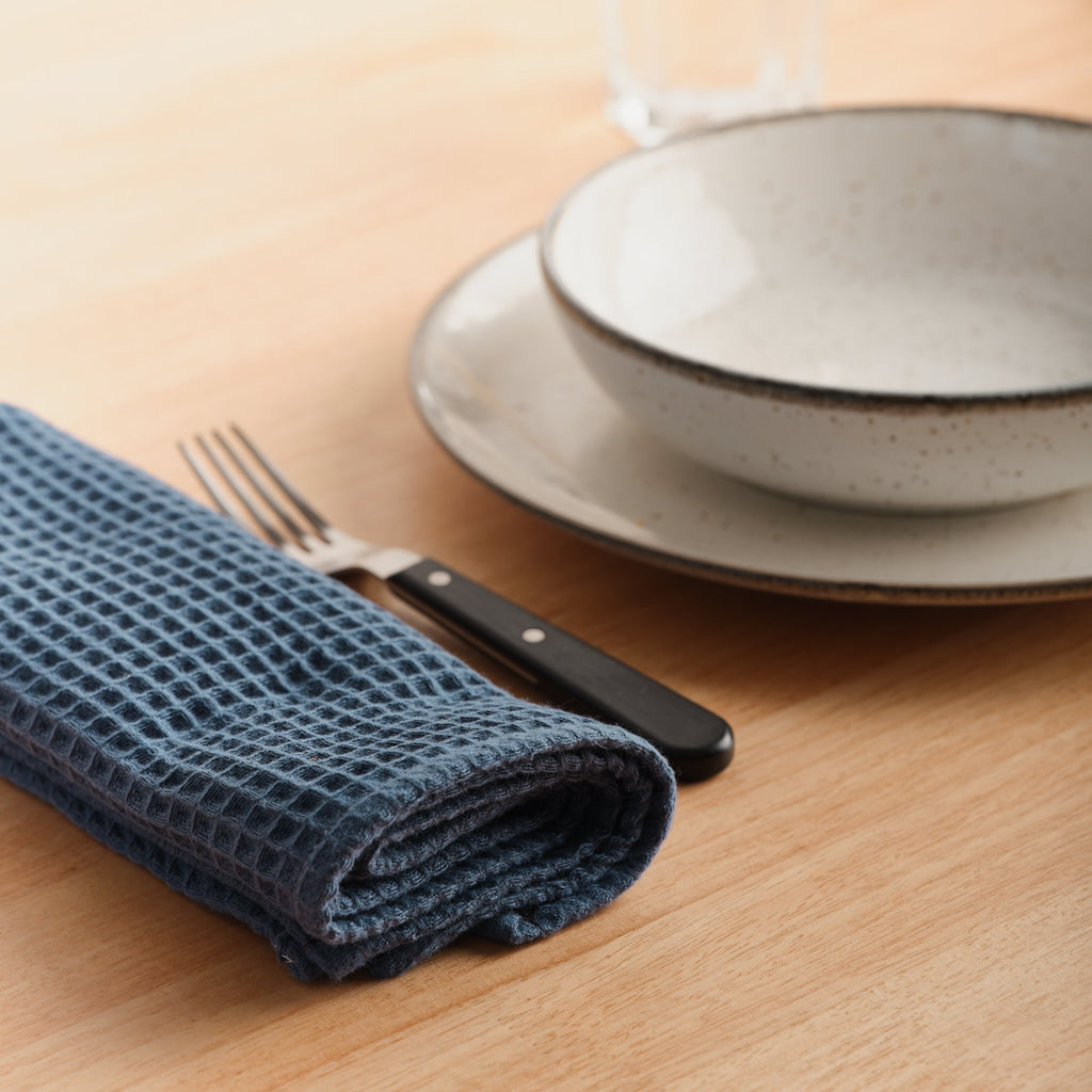 Pack of 2 Waffle Blue Majolica napkins 45x45 cm