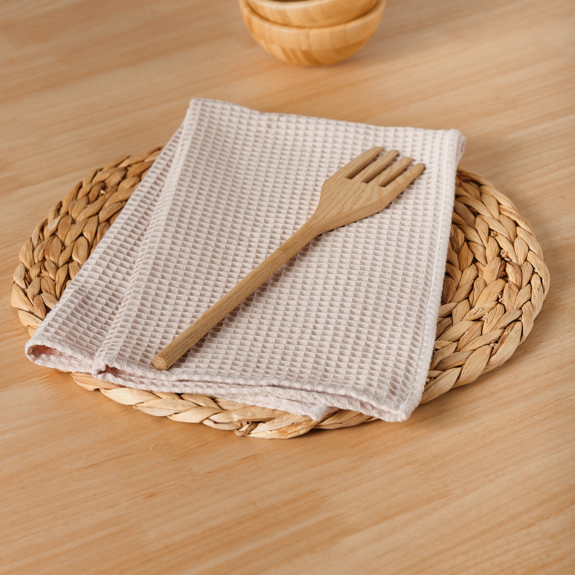 Pack of 2 Waffle Pink napkins 45x45 cm