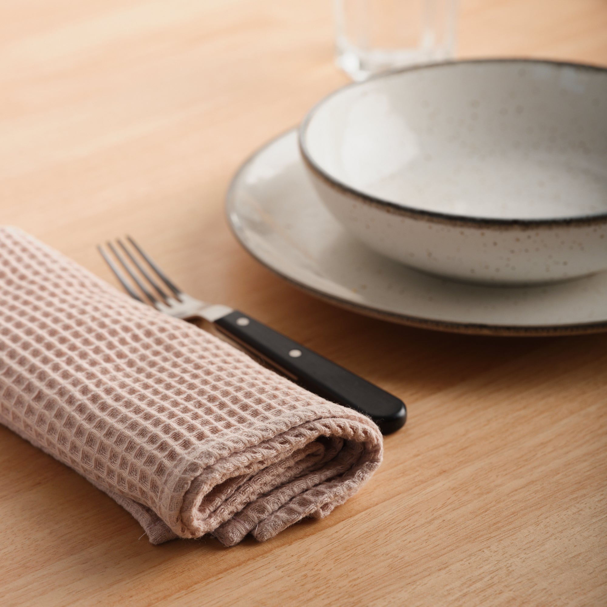 Pack of 2 Waffle Pink napkins 45x45 cm