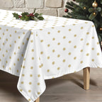 Snowflakes Gold stain-resistant tablecloth