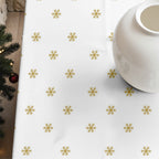 Snowflakes Gold stain-resistant tablecloth