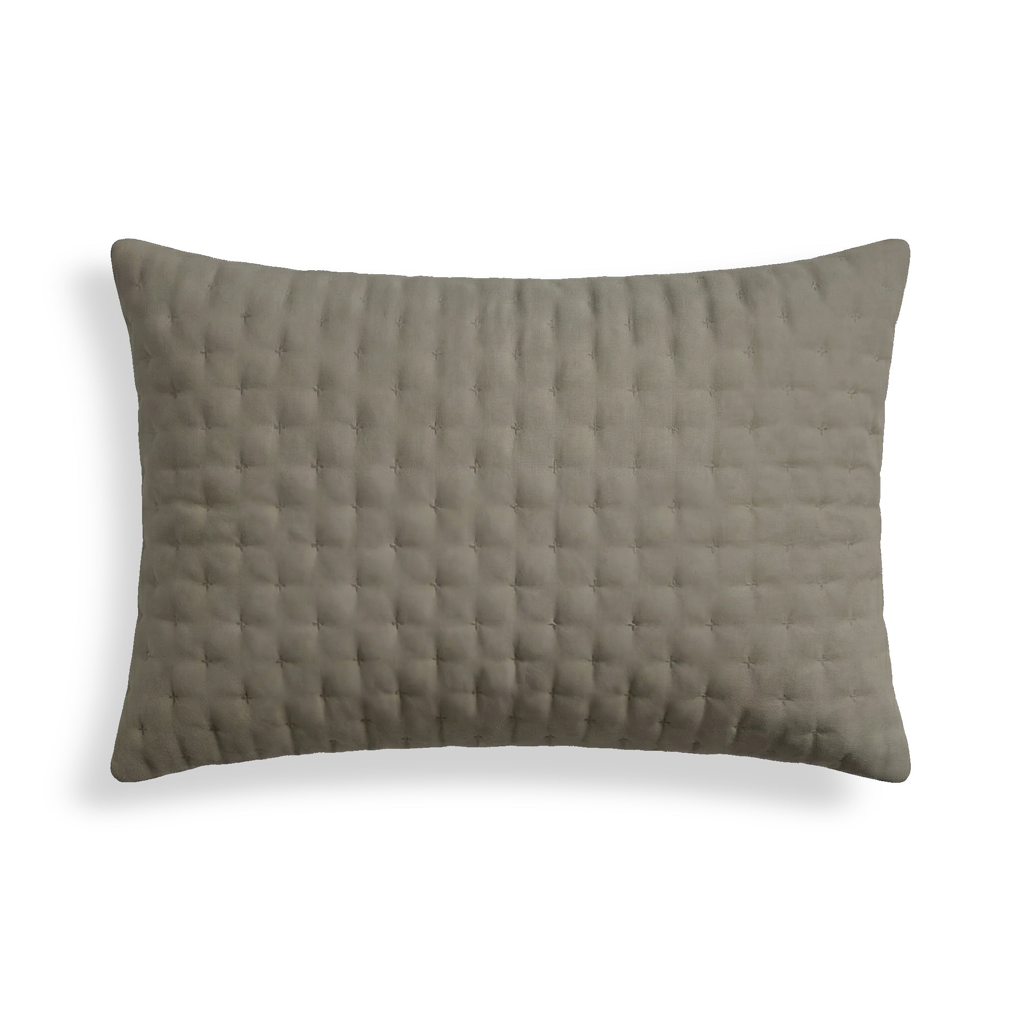 Funda de cojín lisa acolchada Taupe 30x50 cm