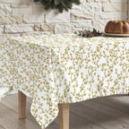 Tree Gold Stain Resistant Tablecloth