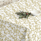 Tree Gold Stain Resistant Tablecloth