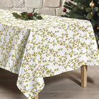Tree Gold Stain Resistant Tablecloth