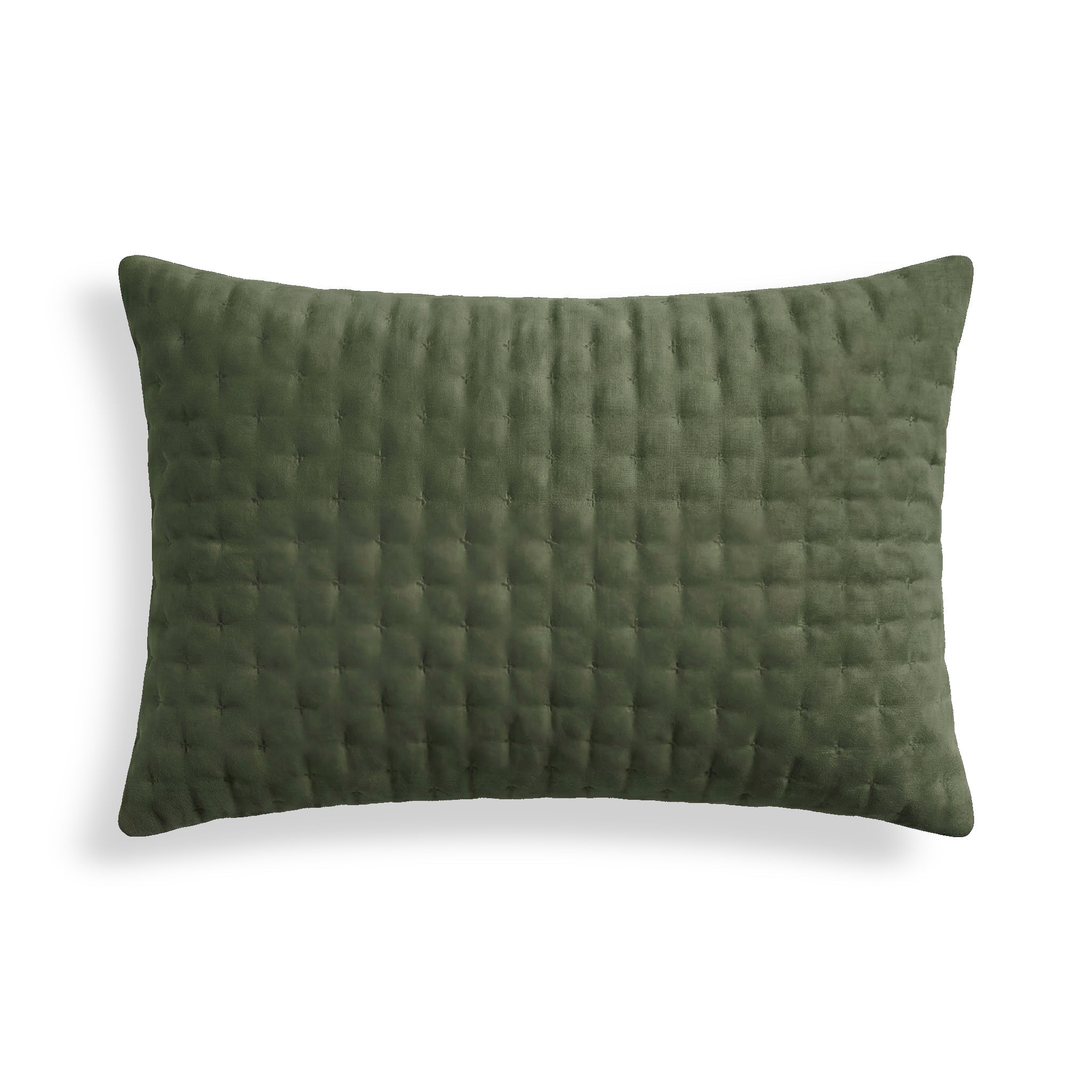 Funda de cojín lisa acolchada Verde Botella 30x50 cm