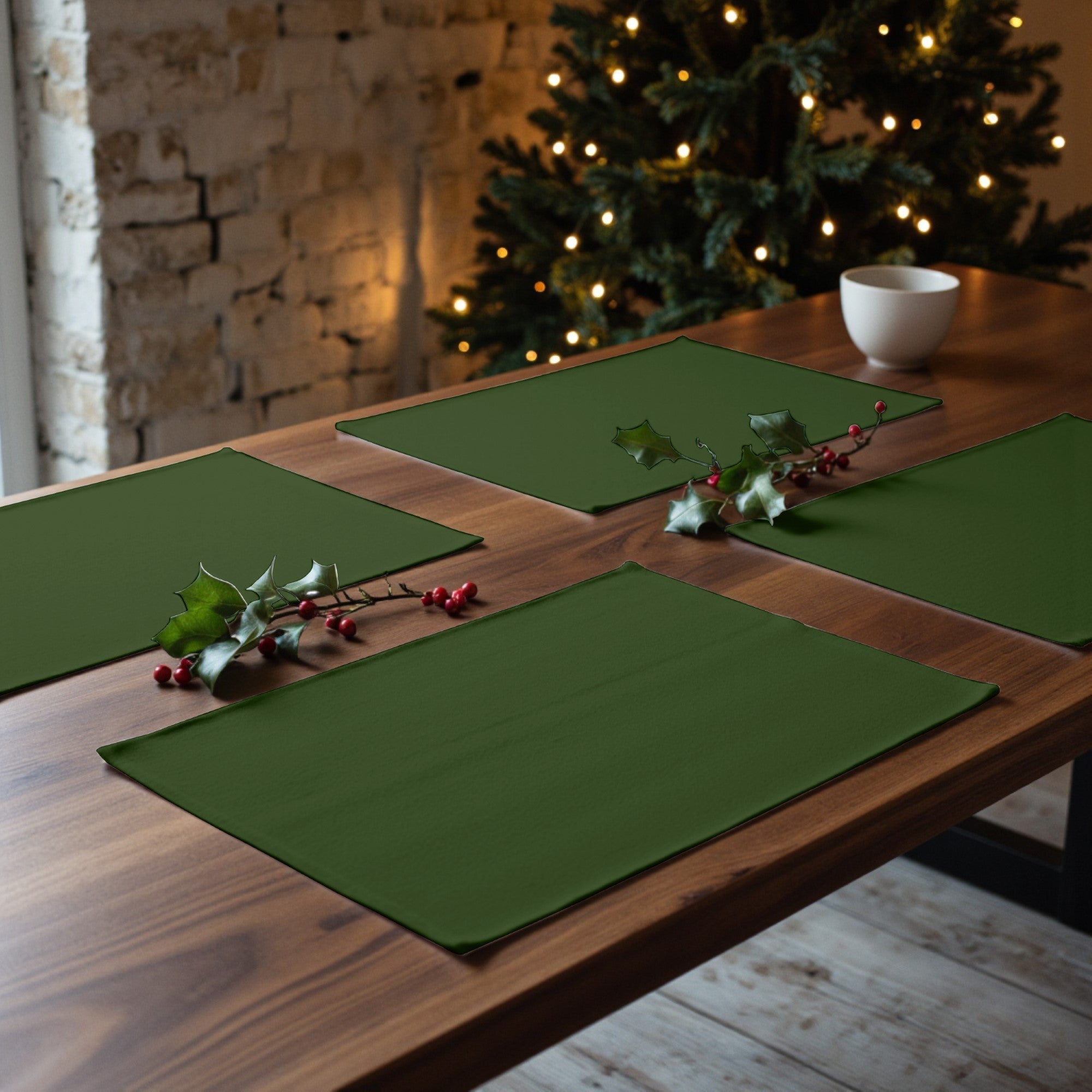 Mantel individual antimanchas pack 2 unidades Verde Liso