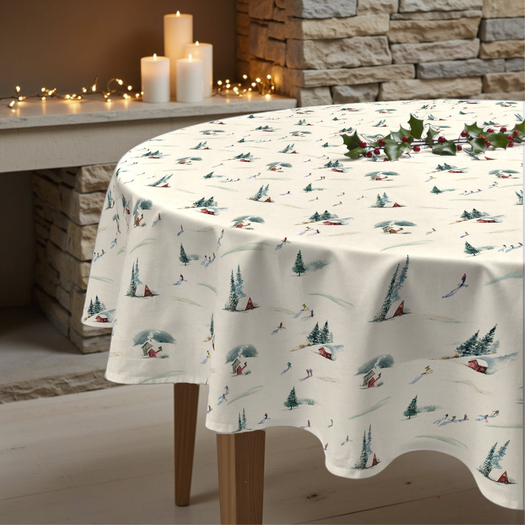 Mantel redondo antimanchas Winter Ski 1225